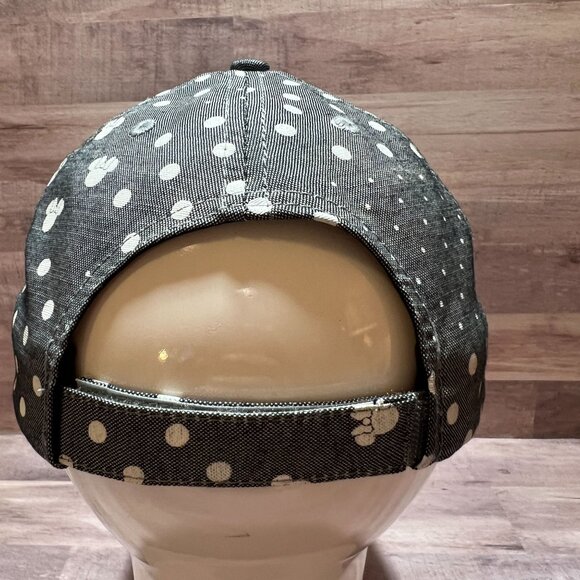 Disney Parks Mickey & Minnie Kissing Polka Dot Adult Adjustable Baseball Cap - Picture 5 of 9